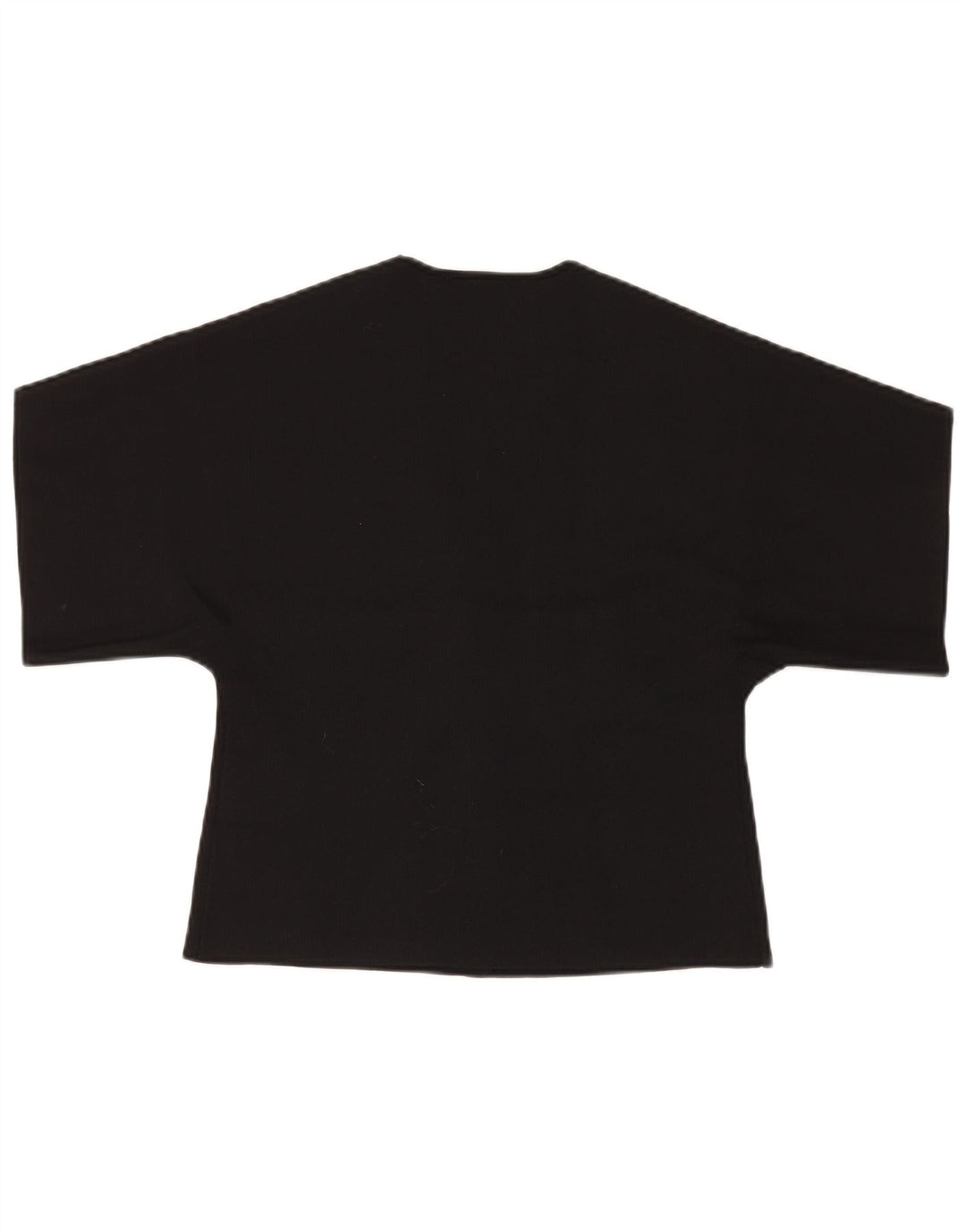 Zara Mujer Crop Top Manga Corta UK 42 Mediano Negro Poliéster