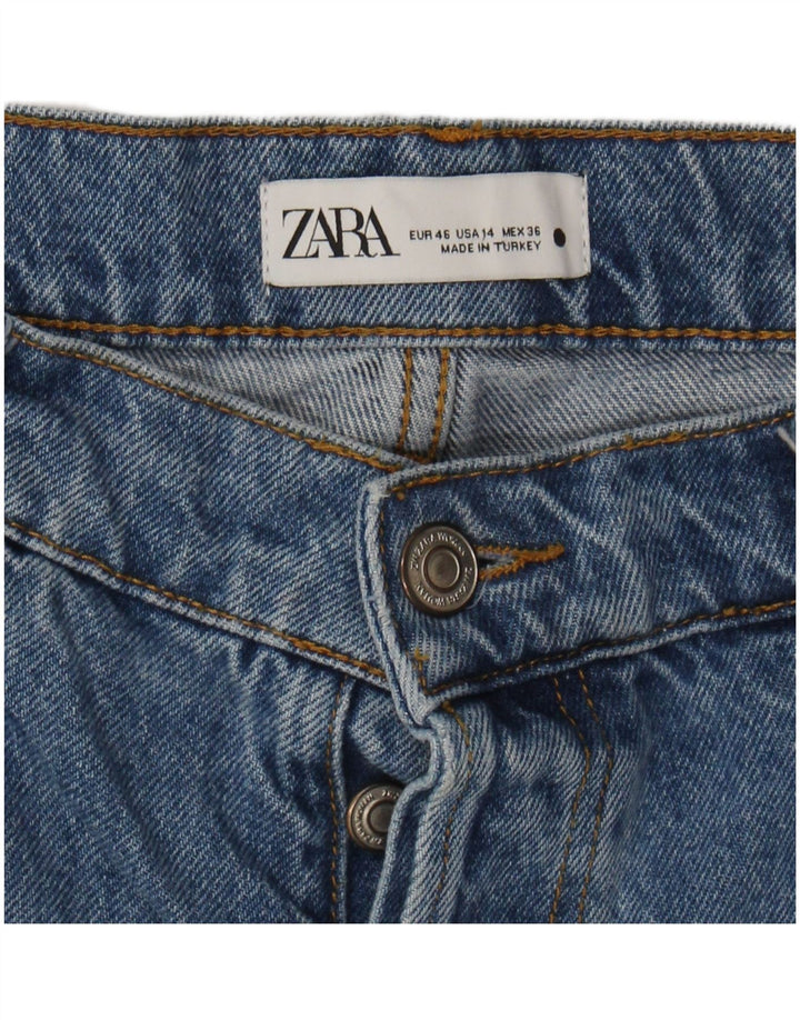ZARA Womens Cropped Jeans EU 46 2XL W40 L26 Blue