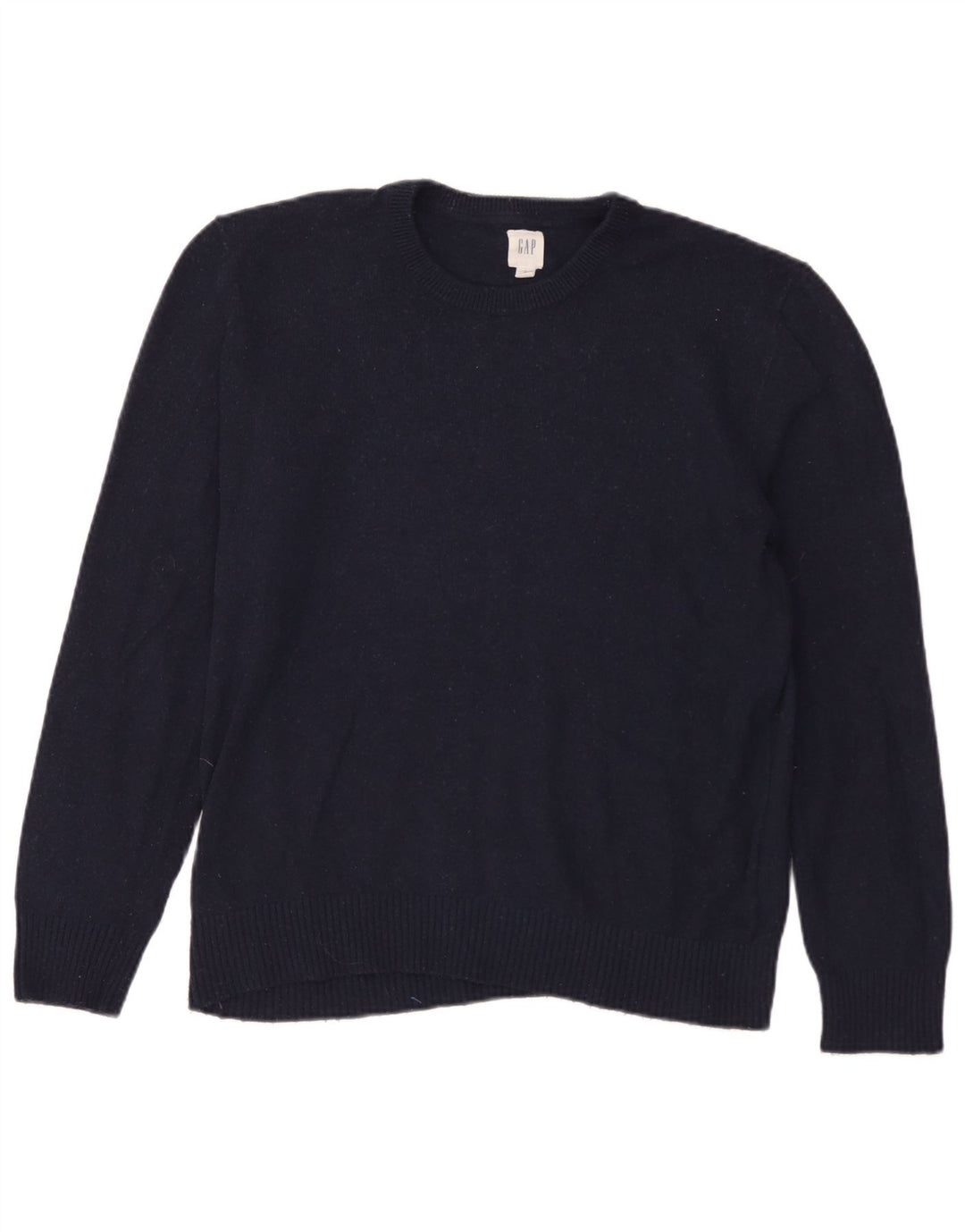Gap - Jersey de cuello redondo para hombre, talla grande, lana merino azul marino