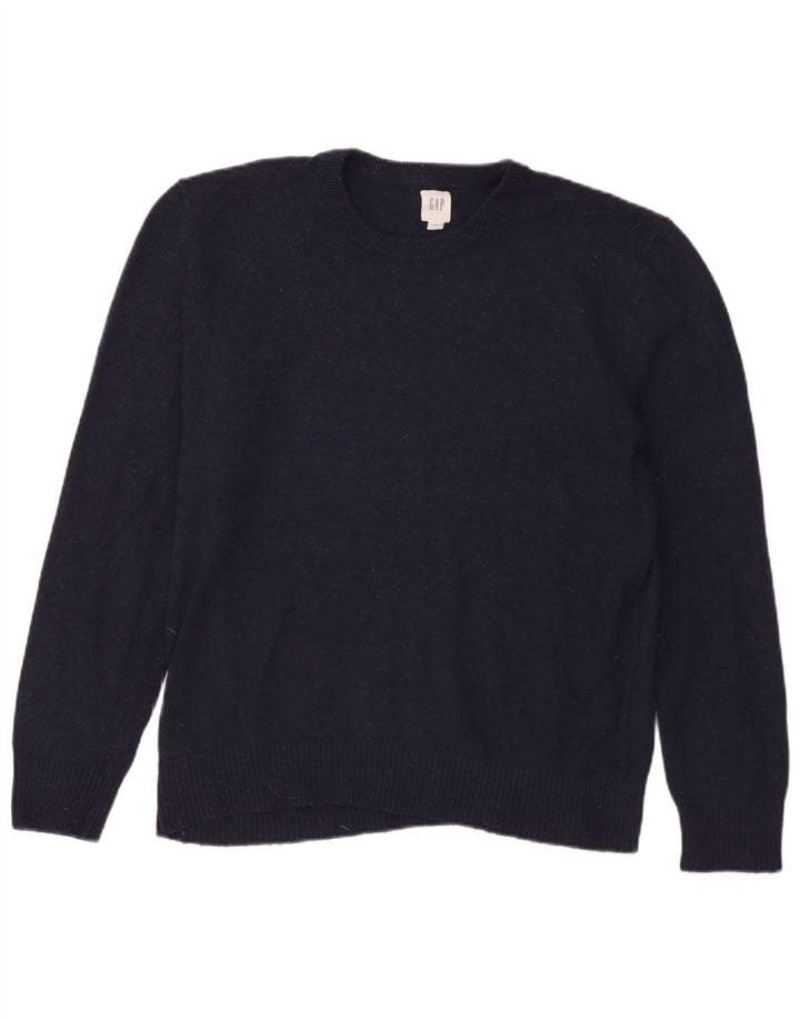 Gap - Jersey de cuello redondo para hombre, talla grande, lana merino azul marino