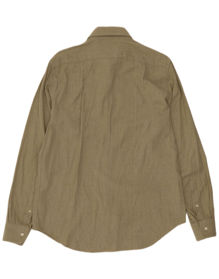 Camisa Les Copains Hombre Regular Fit Talla 15 1/2 40 Algodón Verde Medio