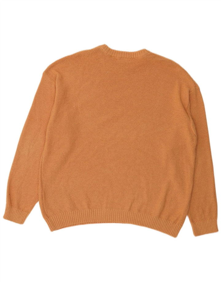 Zara Hombre Jersey Cuello Redondo Jersey Grande Algodón Naranja
