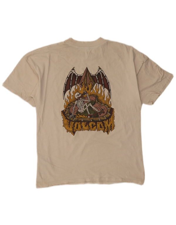 Volcom Camiseta gráfica para hombre Top Small Beige Cotton