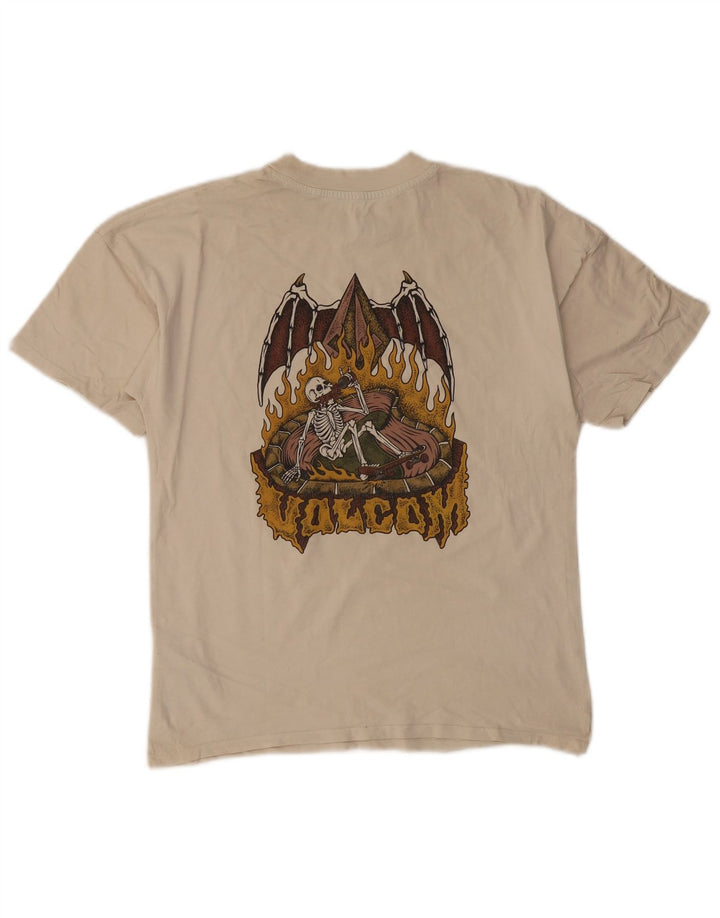 Volcom Camiseta gráfica para hombre Top Small Beige Cotton