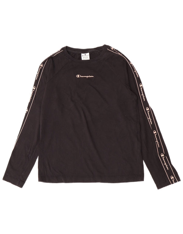 Champion Top gráfico para mujer de manga larga UK 42 Medium Black