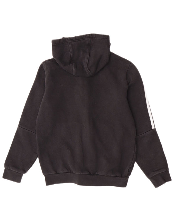 Adidas - Sudadera con capucha y cremallera para niños, 11-12 años, algodón negro