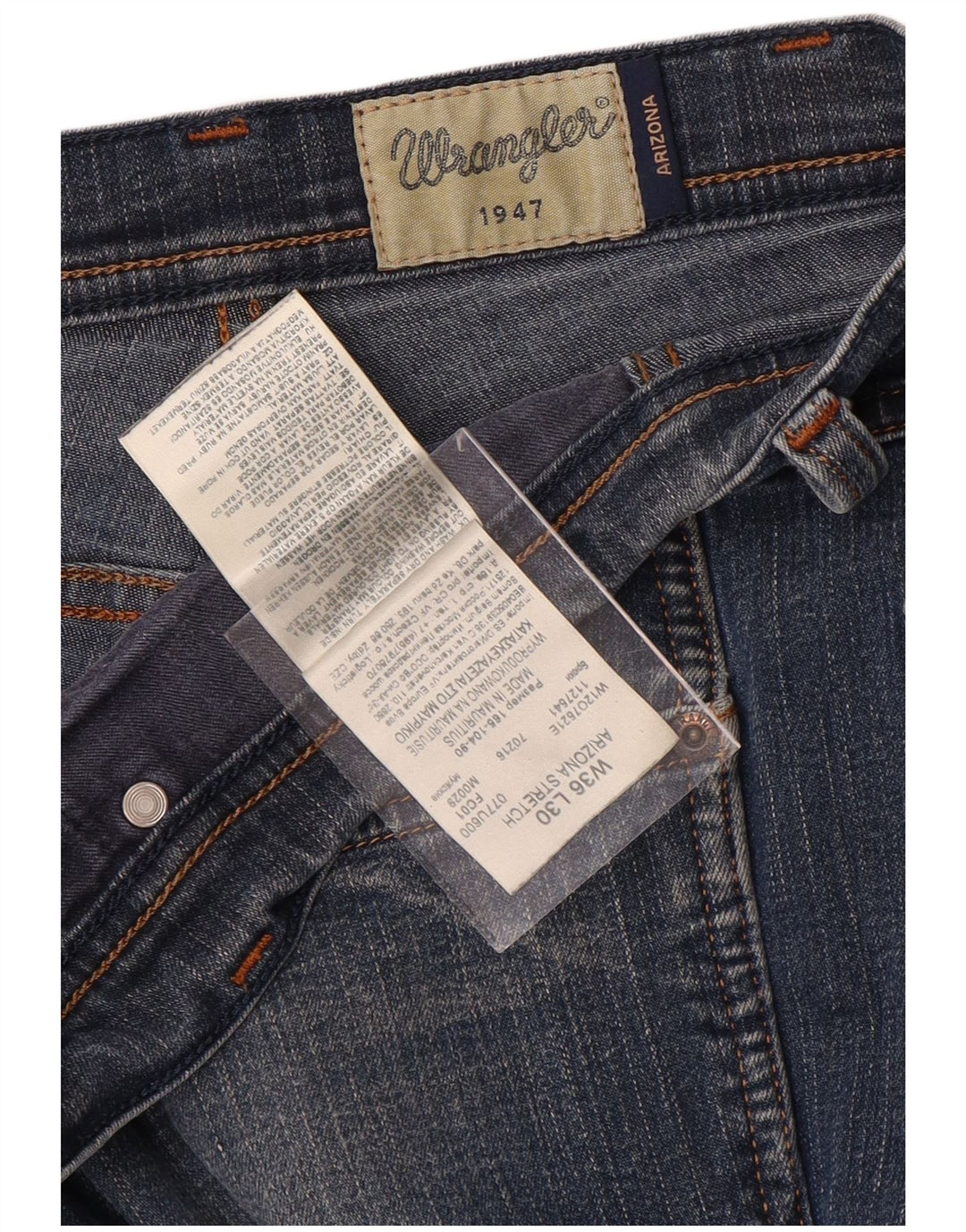 WRANGLER Vaqueros rectos elásticos Arizona para hombre W36 L30 Algodón azul