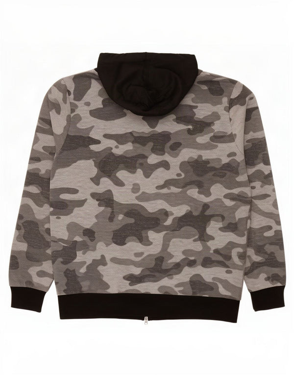 Nike Sudadera con capucha y cremallera para hombre XL Gris Camuflaje Algodón