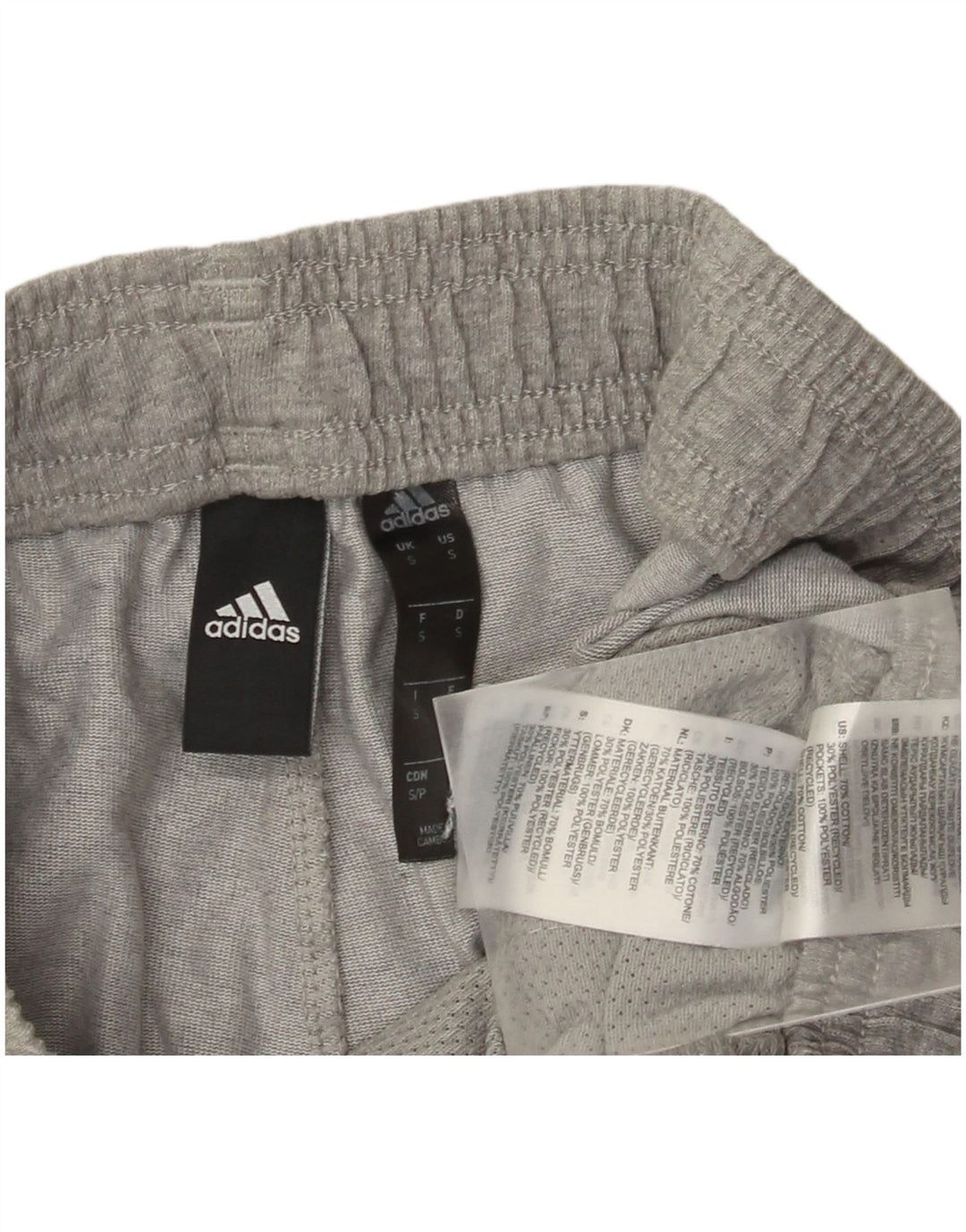 Adidas Hombre Pantalones De Chándal Joggers Pequeño Gris Algodón