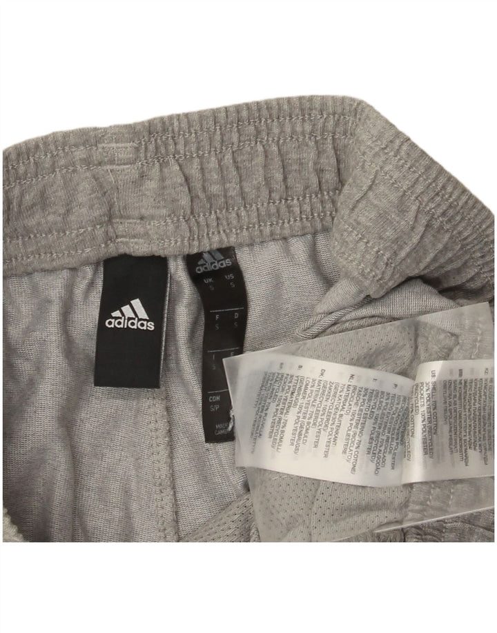 Adidas Hombre Pantalones De Chándal Joggers Pequeño Gris Algodón