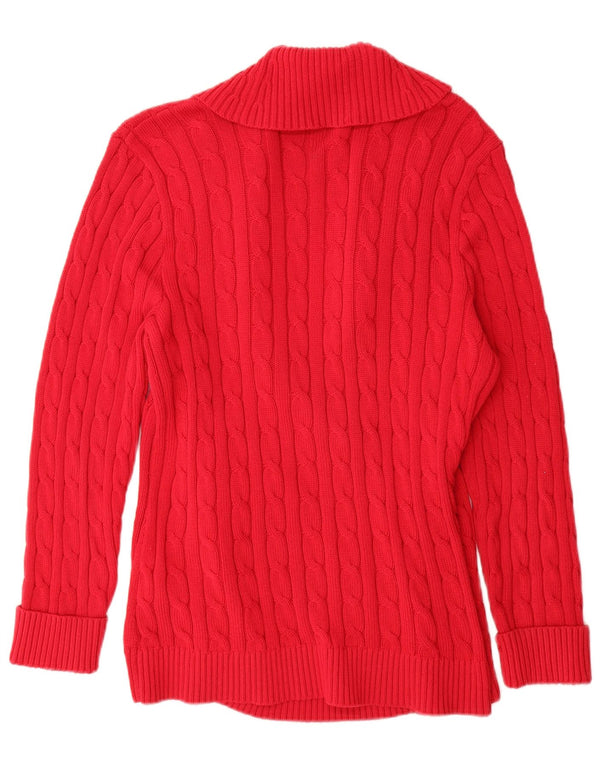 Ralph Lauren - Cárdigan largo para mujer, talla 40, XL, algodón rojo