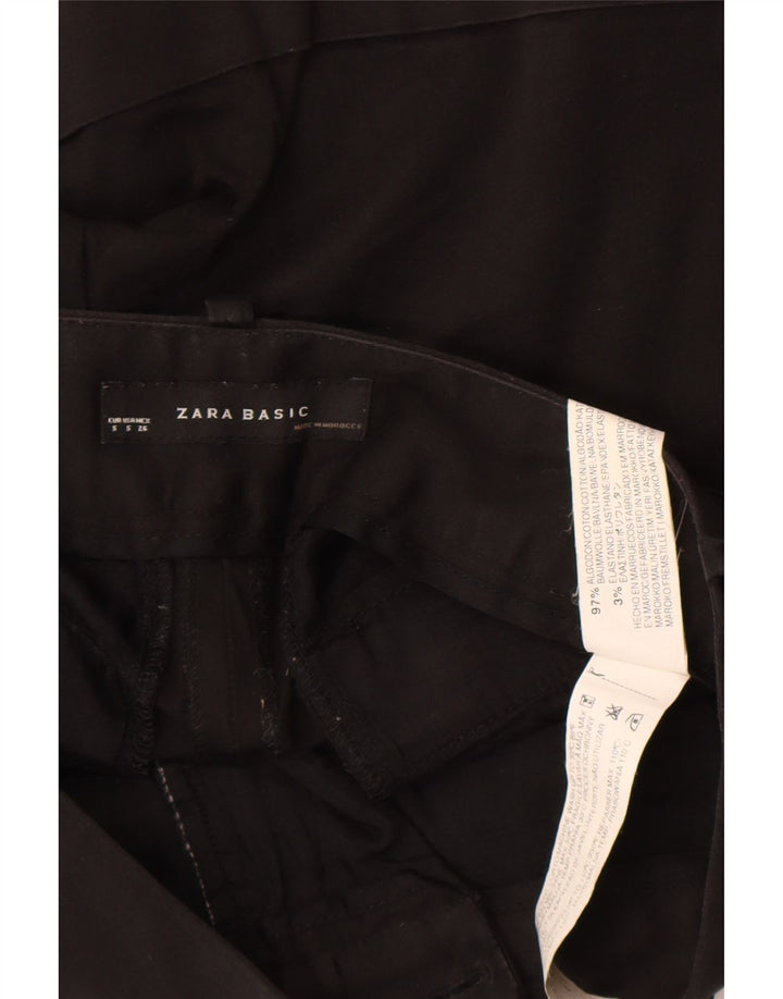Zara Mujer Pantalones Cortos Chinos Pequeños W26 Algodón Negro