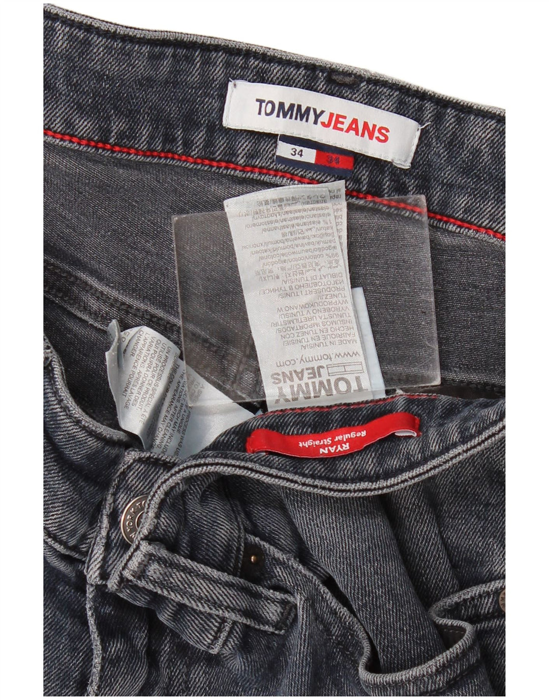Tommy Hilfiger Vaqueros rectos Ryan para hombre W34 L34 Algodón azul marino