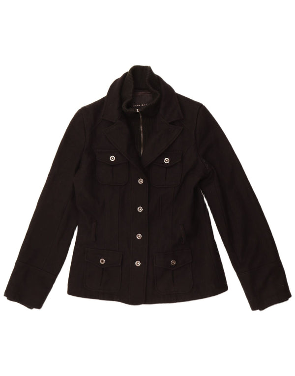 Zara Chaqueta Blazer De 4 Botones Para Mujer UK 44 2Medium Poliéster Negro