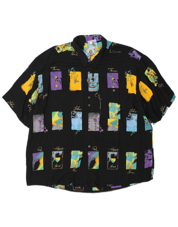 Camisa Manga Corta Goldress Hombre Talla 43/44 XL Negro Geométrico