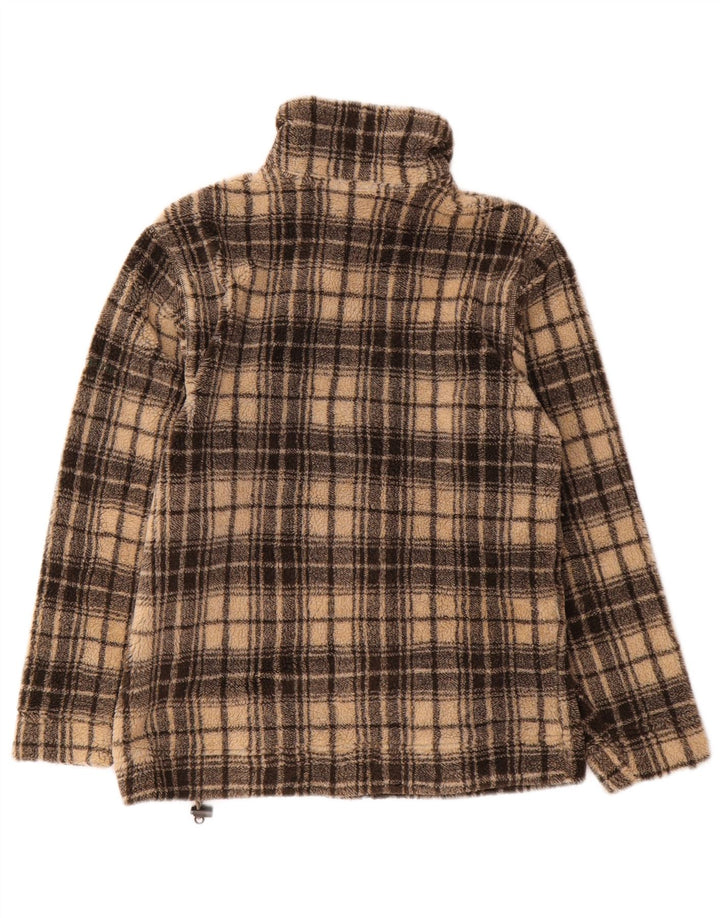 Think Pink Chaqueta polar extragrande para mujer UK 6 XS Beige Check Poliéster