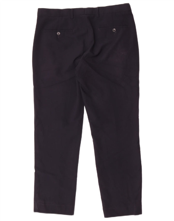 Marks & Spencer Pantalón chino regular para hombre W34 L29 Poliéster azul marino