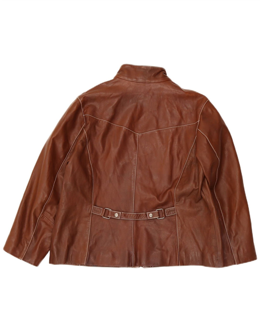 Persona Chaqueta de cuero extragrande para mujer Talla 19 Cuero marrón pequeño