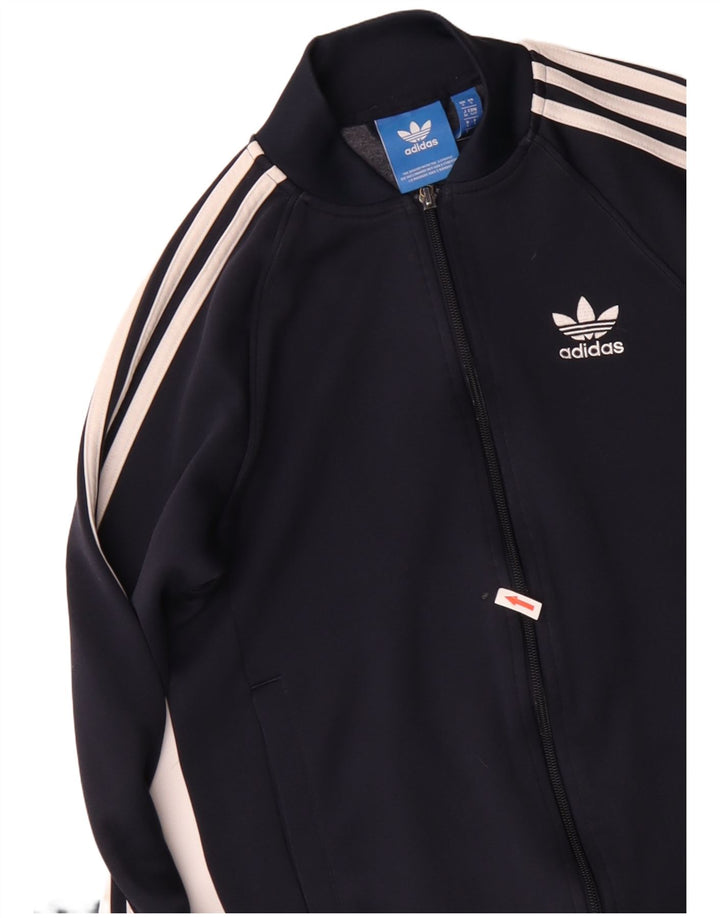Adidas Hombre Chándal Top Chaqueta Pequeña Azul Marino Poliéster