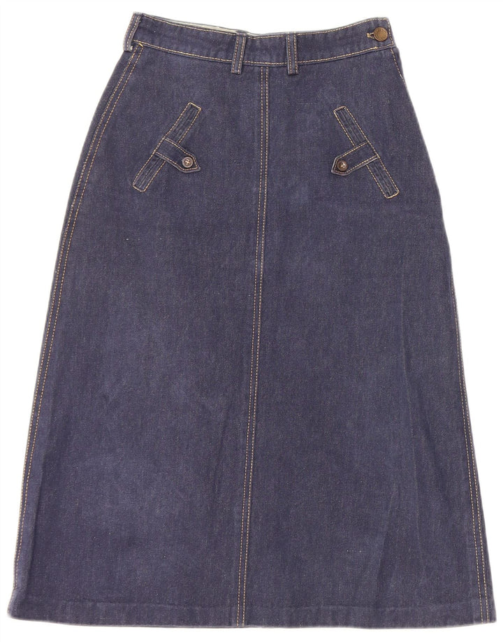 VINTAGE Falda vaquera gráfica para mujer W22 2XS Azul