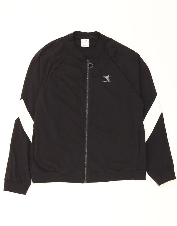 Diadora Hombre Chándal Top Jacket XL Negro Colorblock Algodón