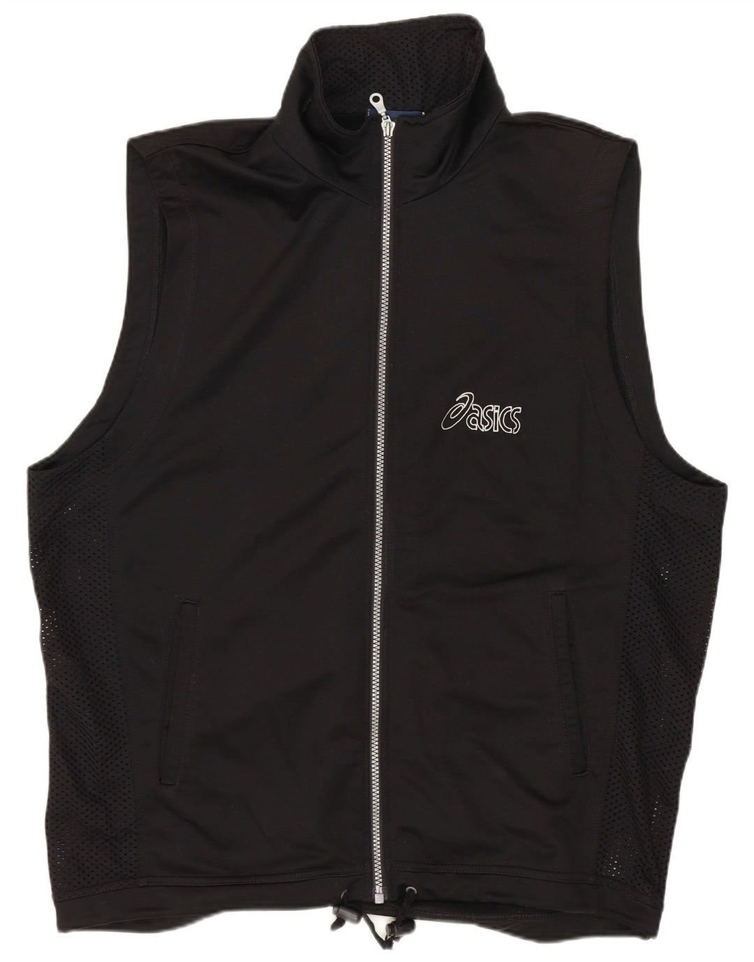 Asics Mens Graphic Sin Mangas Chándal Top Chaqueta Grande Negro