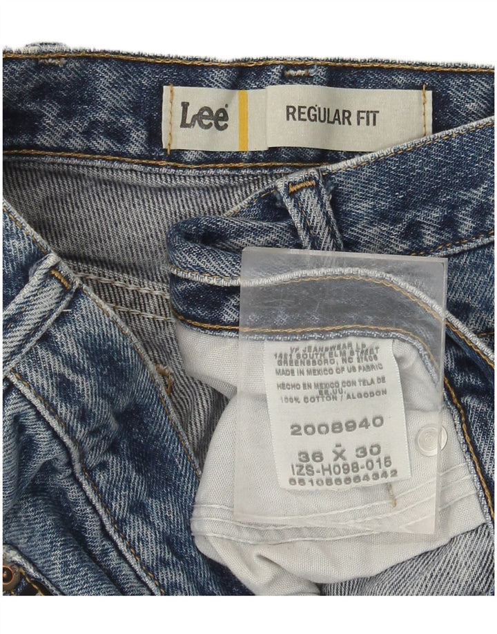 LEE Vaqueros Rectos Desgastados para Hombre W36 L30 Algodón Azul