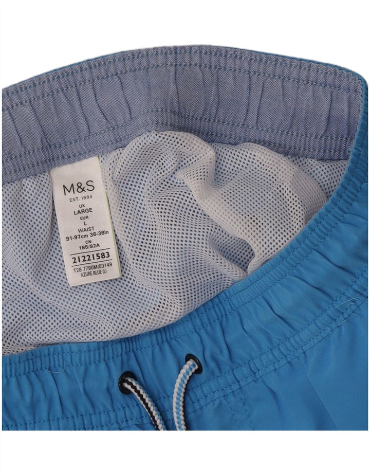 Marks & Spencer - Bañador regular para hombre, talla grande, poliéster azul