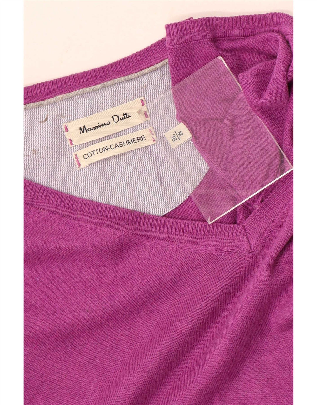 Jersey Massimo Dutti Hombre Cuello Pico Algodón Morado Medio