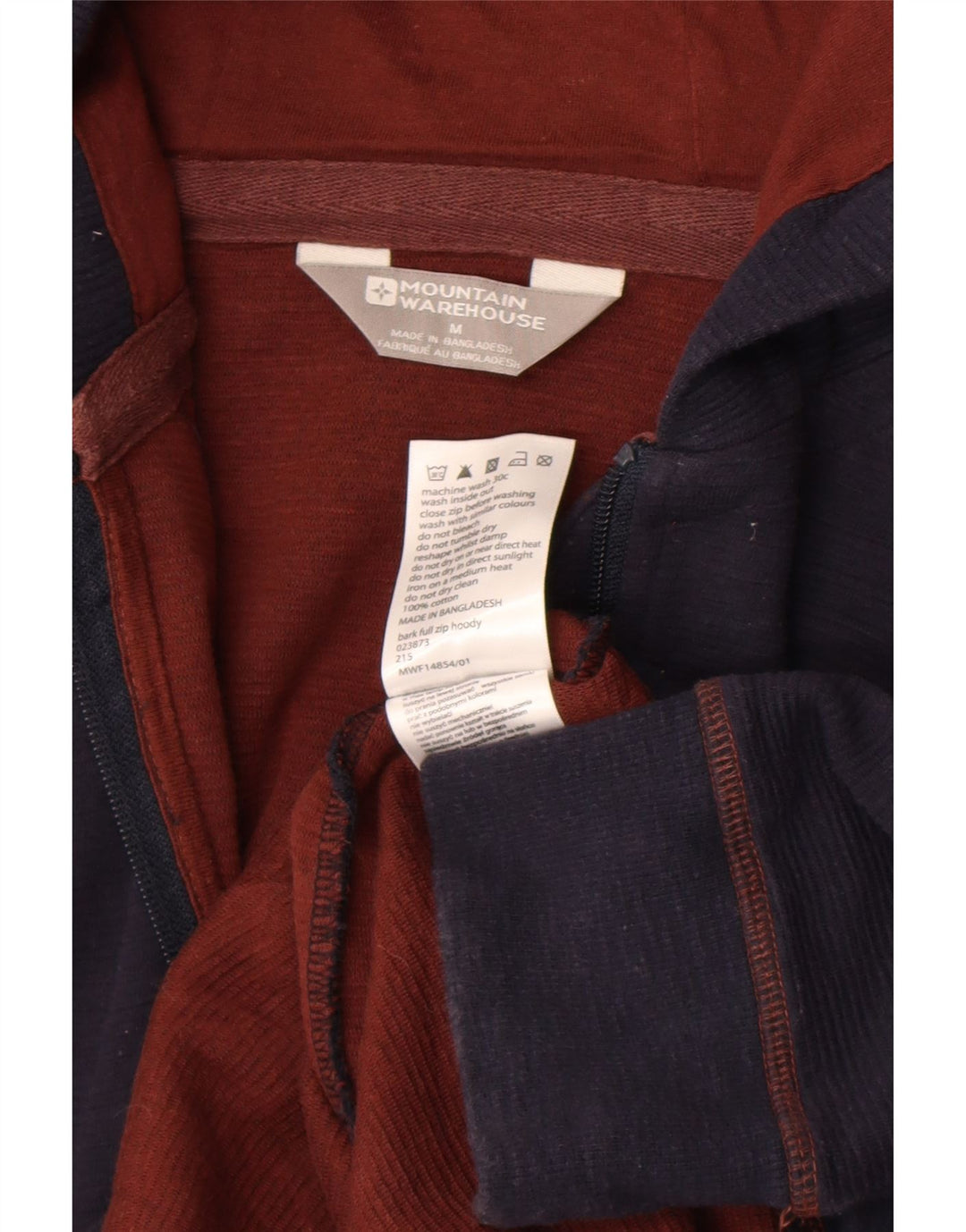 Mountain Warehouse Suéter con capucha y cremallera para hombre Algodón azul marino mediano