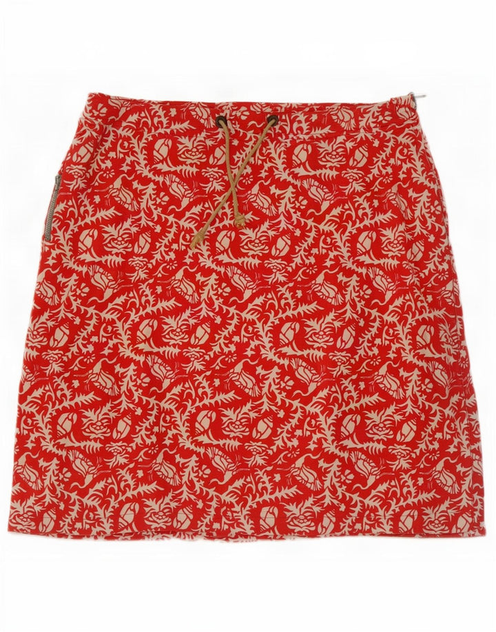 Murphy & Nye Minifalda para Mujer W27 Pequeña Algodón Floral Rojo