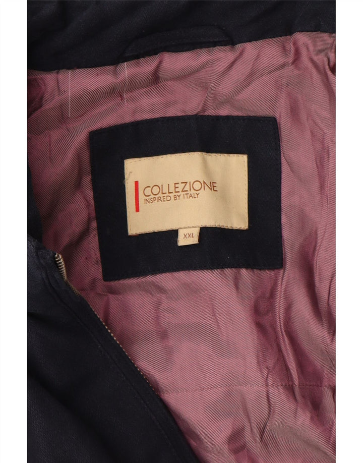 Vintage hombres bomber chaqueta Reino Unido 44 2XL azul marino