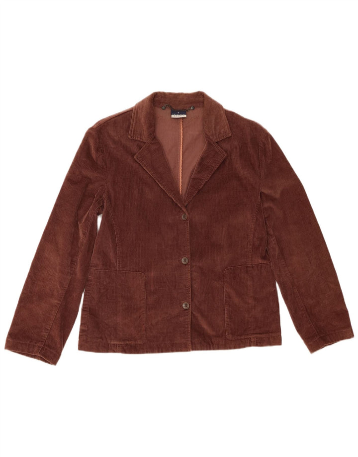 Trussardi Chaqueta Blazer De Pana De 3 Botones Para Mujer IT 46 Grande Marrón Algodón