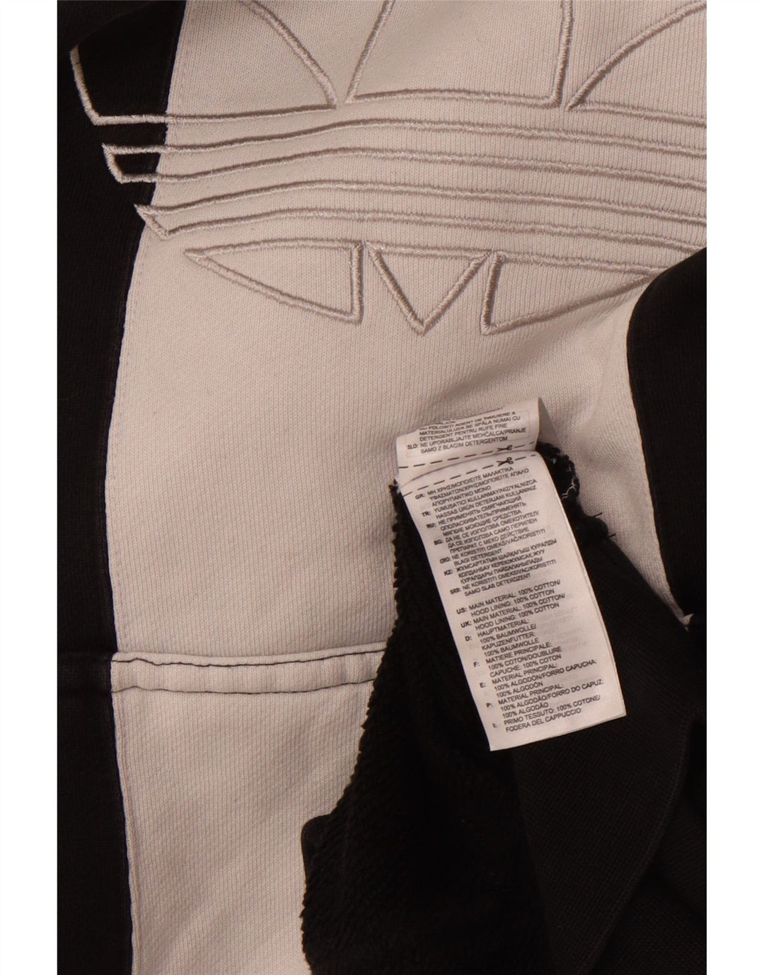 ADIDAS Hombre Graphic Sudadera con capucha Jumper Large Negro Colorblock Algodón