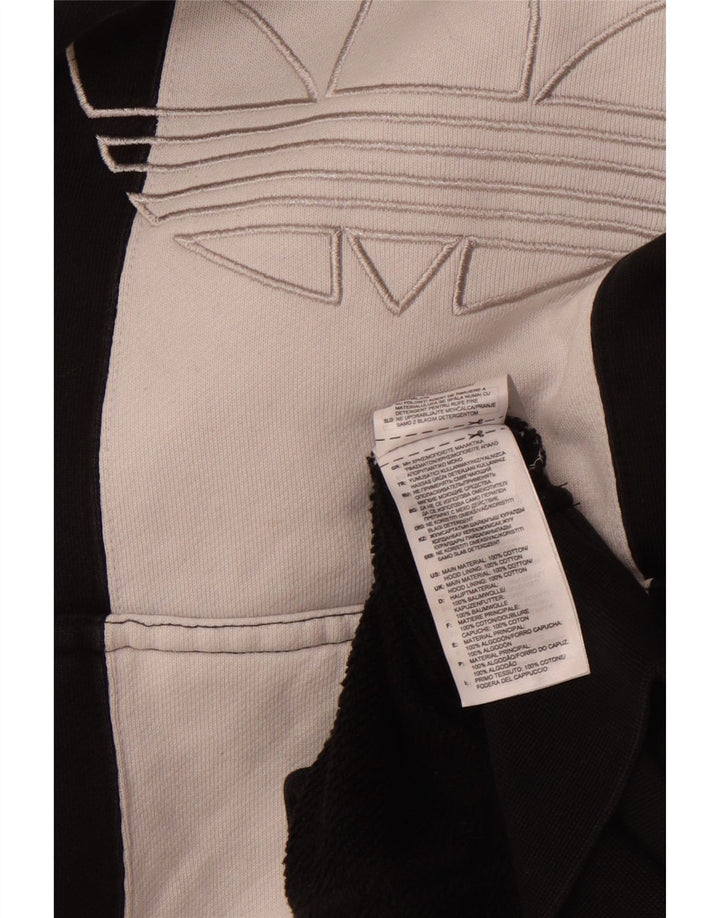 ADIDAS Hombre Graphic Sudadera con capucha Jumper Large Negro Colorblock Algodón