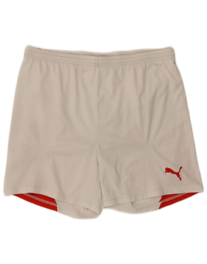 Puma Pantalones cortos deportivos para hombre, talla grande, color blanco
