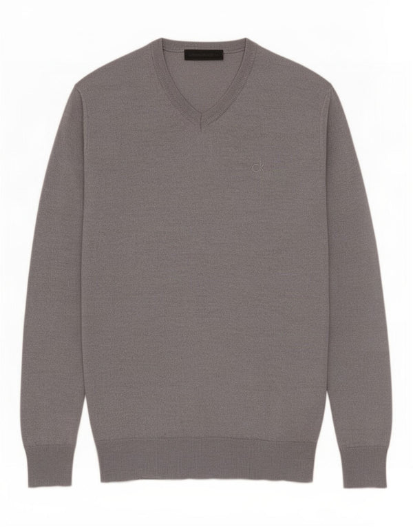 Calvin Klein Jeans Suéter con cuello en V para hombre 2XL Gris