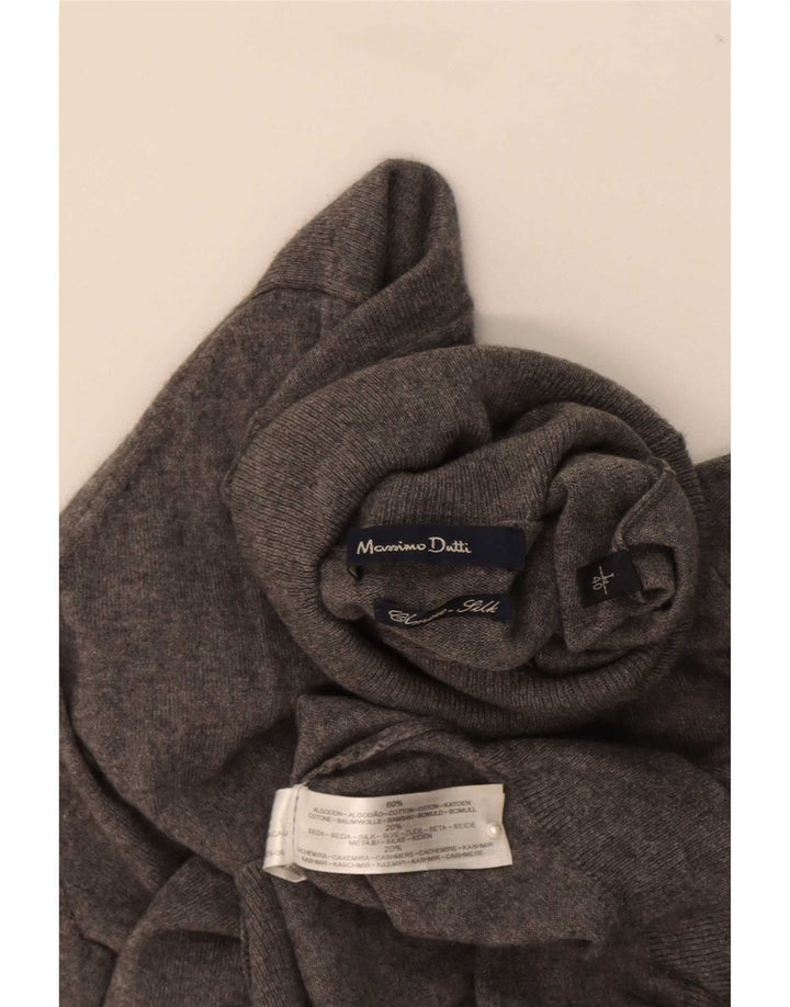Massimo Dutti Jersey de cuello vuelto para mujer UK 46 Large Gris Algodón