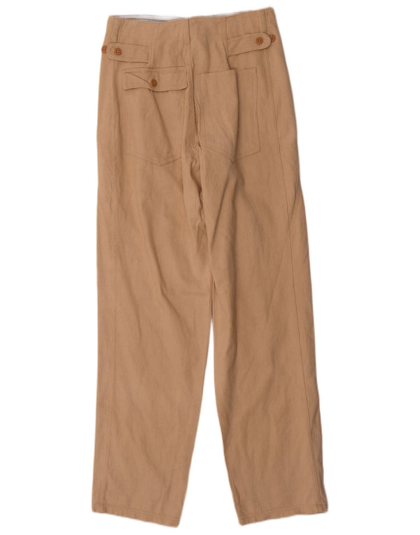 Vintage mujer recta pana pantalones IT 44 Medio W26 L32 Beige