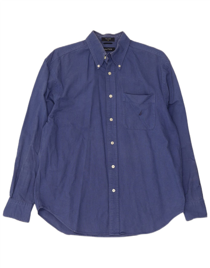 Camisa Nautica Hombre Algodón Azul Medio