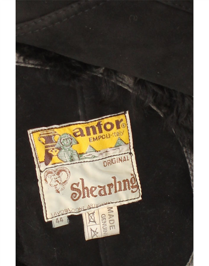 ANFOR Womens Oversized Shearling Coat IT 44 Medium Black Shearling Vintage Anfor and Second-Hand Anfor from Messina Hembry 