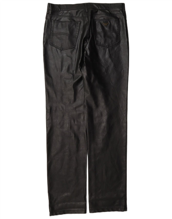 Armani Mujer Pantalones De Cuero W30 L35 Negro