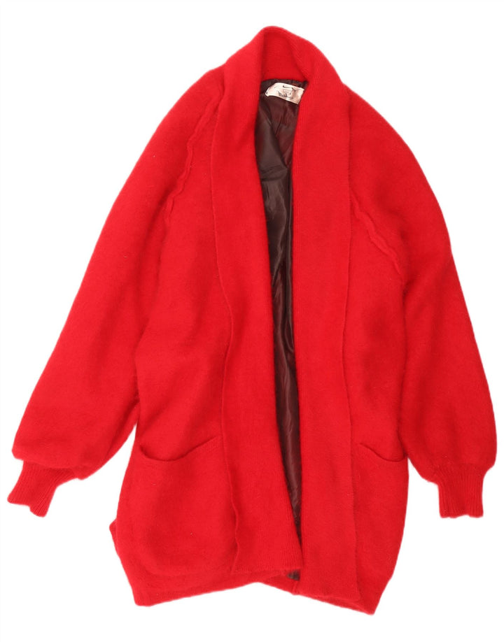 MADELEINE Womens Longline Open Cardigan Sweater UK 16 Large Red