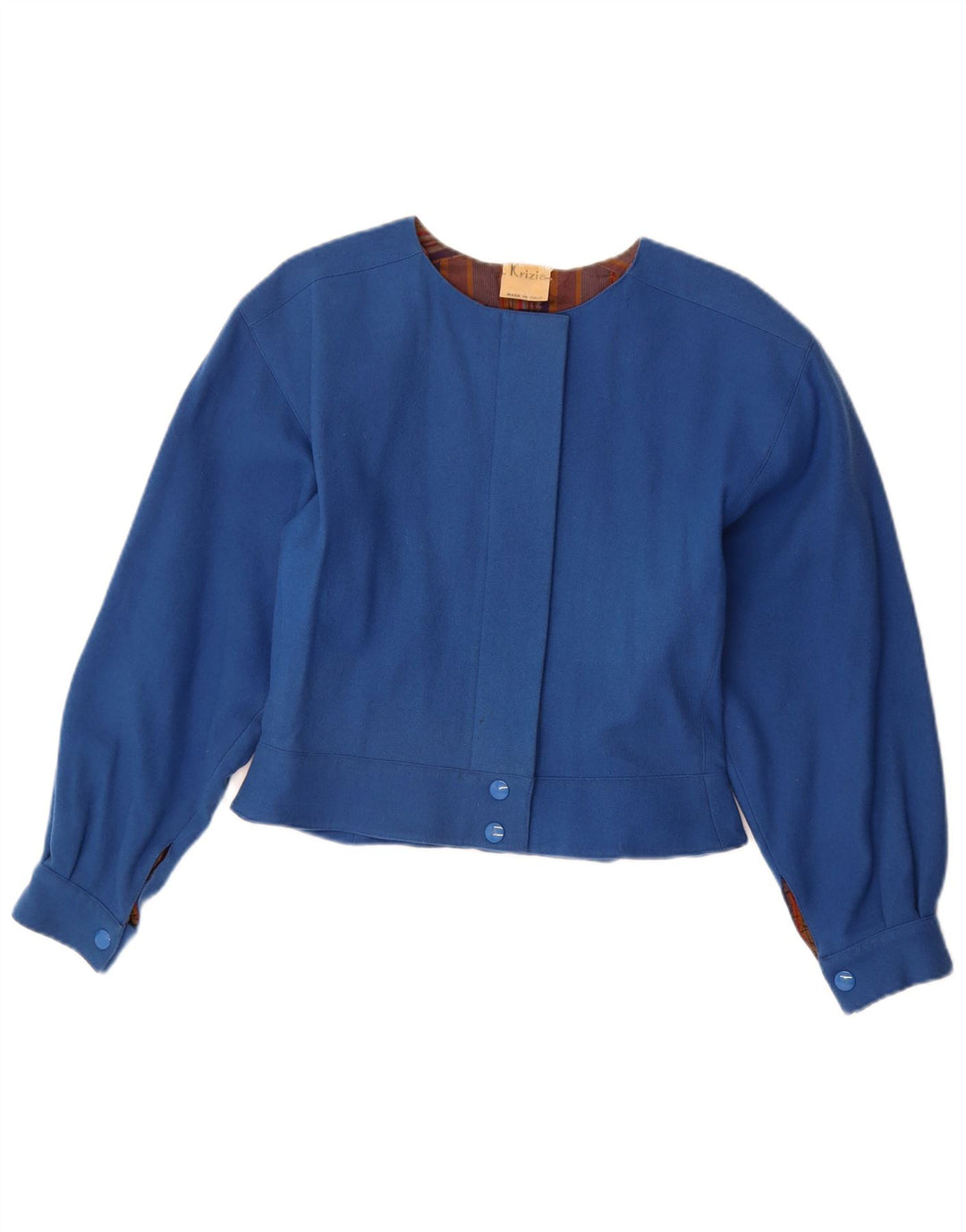 Krizia Chaqueta Bolero para Mujer UK 44 Azul Medio