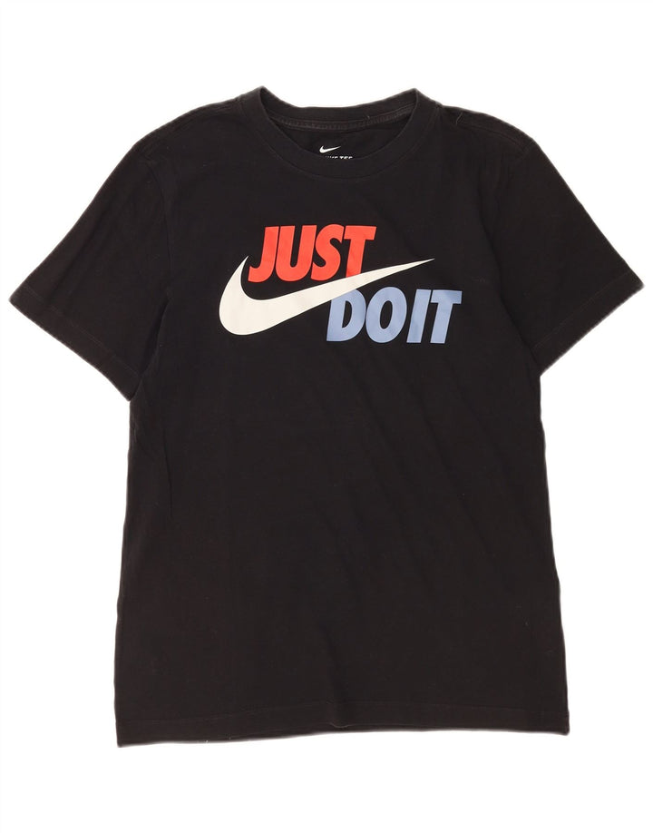 Nike - Camiseta gráfica para hombre, talla pequeña, algodón negro