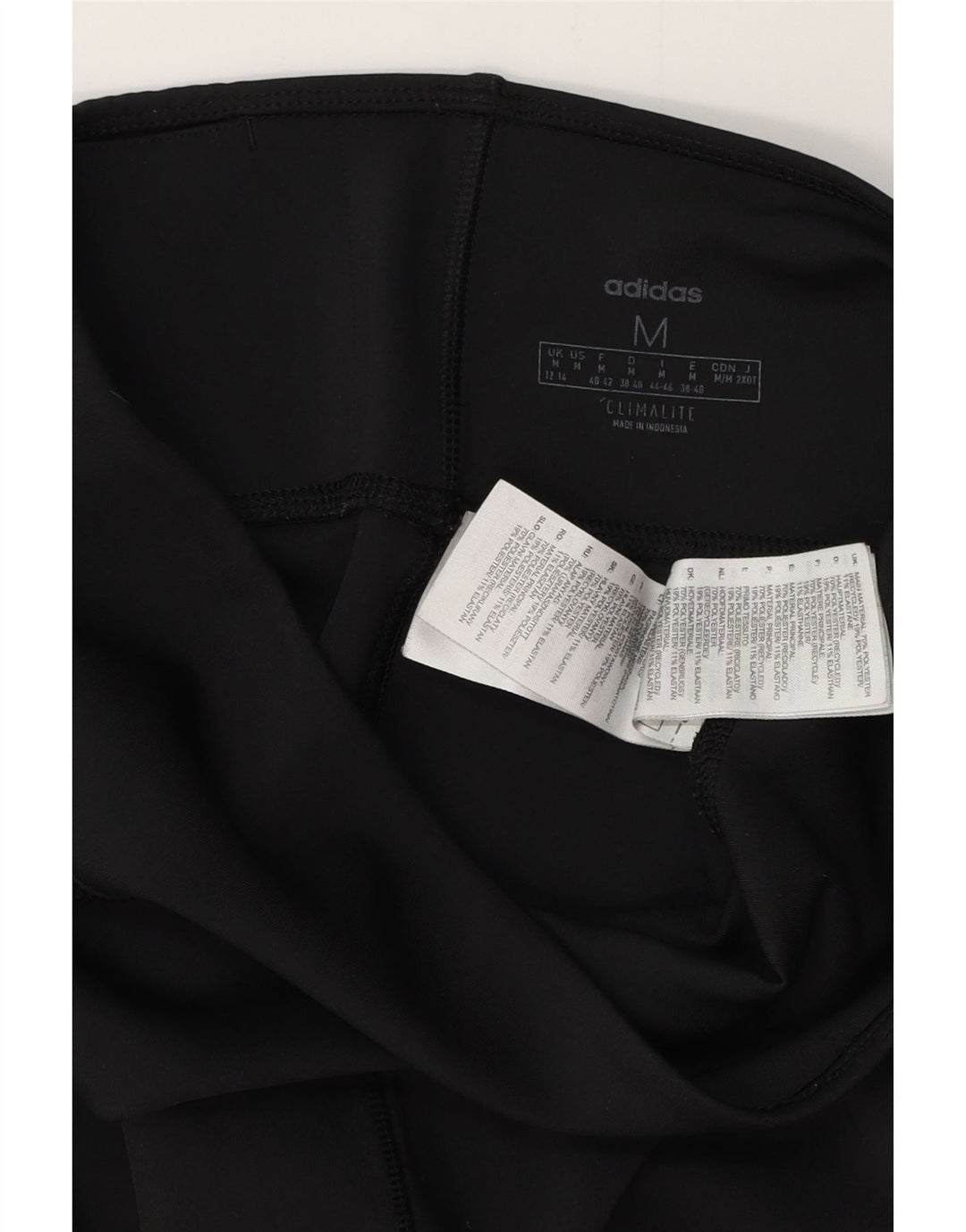 ADIDAS Leggings Climalite para mujer Reino Unido 12/14 Mediano Negro Poliéster