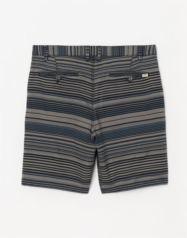 Vans - Pantalones cortos casuales para hombre W34 de algodón a rayas azules grandes