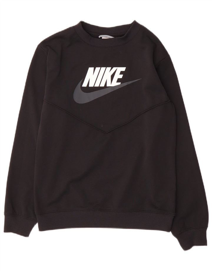 Nike Boys Graphic Sudadera Jumper 12-13 años Grande Negro Poliéster
