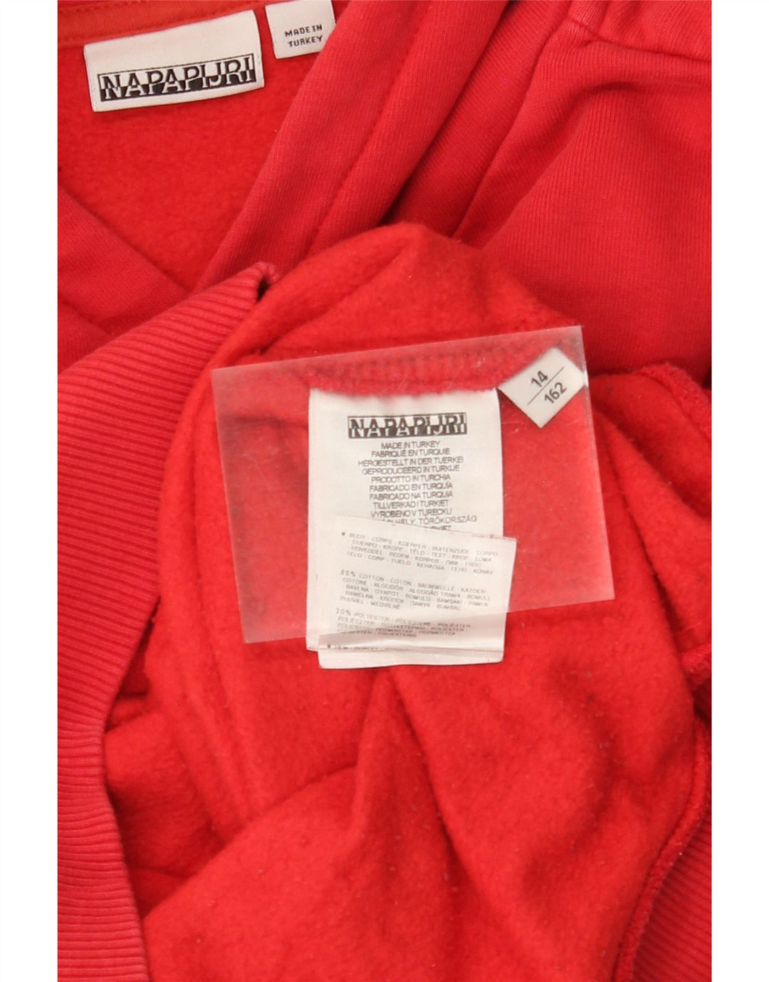 NAPAPIJRI Jersey con capucha estampada para niños 13-14 años Algodón rojo