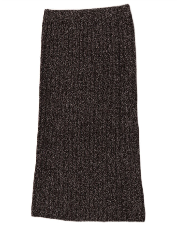 Zara Mujer Maxi Falda De Punto Pequeña W26 Poliéster Gris